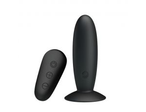 Wibrujący korek analny Mr Play z pilotem silikonowy czarny USB