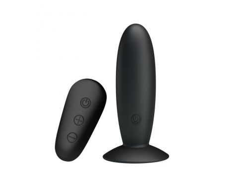 Wibrujący korek analny Mr Play z pilotem silikonowy czarny USB