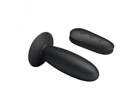 Wibrujący korek analny Mr Play z pilotem silikonowy czarny USB - 3