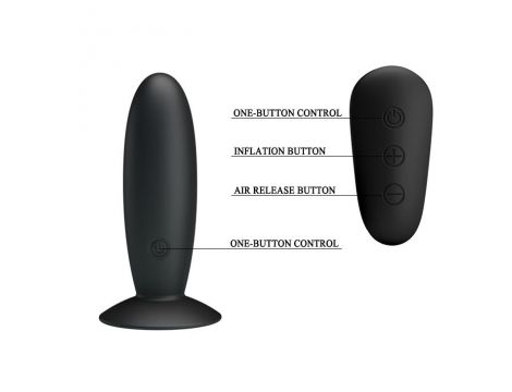 Wibrujący korek analny Mr Play z pilotem silikonowy czarny USB - 6