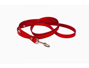 Smycz do obroży Whips lakier czerwona 110 cm