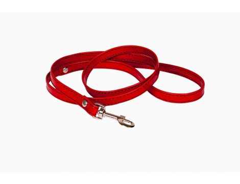 Smycz do obroży Whips lakier czerwona 110 cm