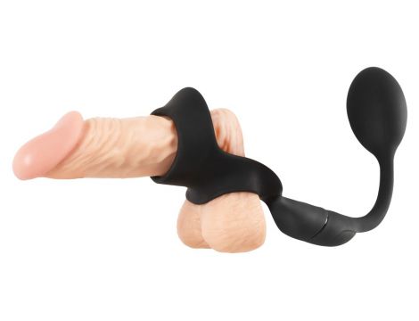 Pierścień z wibrującym plugiem analnym Rebel z pilotem USB 33 cm - 5