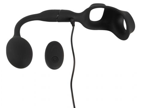 Pierścień z wibrującym plugiem analnym Rebel z pilotem USB 33 cm - 15