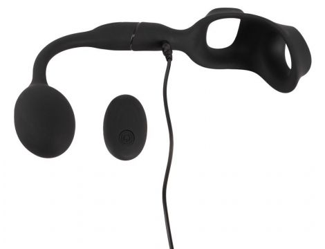 Pierścień z wibrującym plugiem analnym Rebel z pilotem USB 33 cm - 14