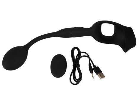 Pierścień z wibrującym plugiem analnym Rebel z pilotem USB 33 cm - 16