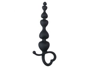 Korek analny EasyToys serce silikonowy czarny 18 cm