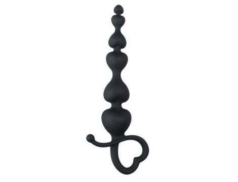Korek analny EasyToys serce silikonowy czarny 18 cm - 2