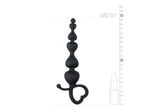 Korek analny EasyToys serce silikonowy czarny 18 cm - 8