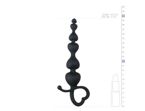 Korek analny EasyToys serce silikonowy czarny 18 cm - 7