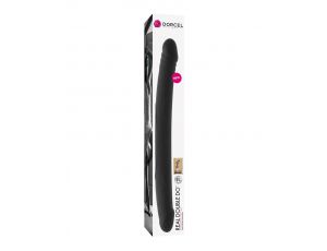 Podwójne dildo silikonowe realistyczne Dorcel czarny 42 cm