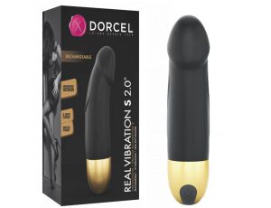 Wibrator silikonowy realistyczny Dorcel S czarny złoty USB 12 cm