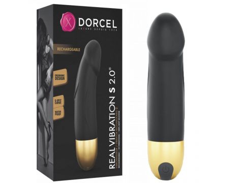 Wibrator silikonowy realistyczny Dorcel S czarny złoty USB 12 cm