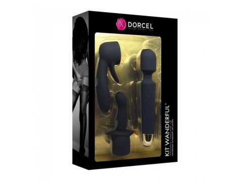 Zestaw masażera wibracyjnego Wanderful Dorcel silikonowy czarny 20 cm - 8