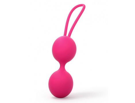 Kulki gejszy podwójne silikonowe Dorcel różowe 15,6 cm - 2