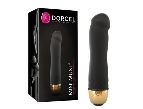 Wibrator mini silikonowy Dorcel Mini Must Gold czarny 12 cm wodoodporny - 2