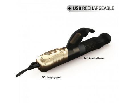 Wibrator króliczek Dorcel Baby Rabbit czarno złoty USB 22 cm - 6