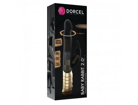 Wibrator króliczek Dorcel Baby Rabbit czarno złoty USB 22 cm - 2