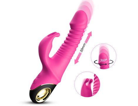 Wibrator króliczek silikonowy Zing pulsacyjnoobrotowy różowy 20cm