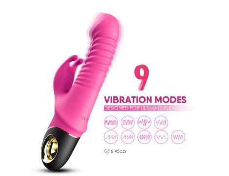 Wibrator króliczek silikonowy Zing pulsacyjnoobrotowy różowy 20cm - 2