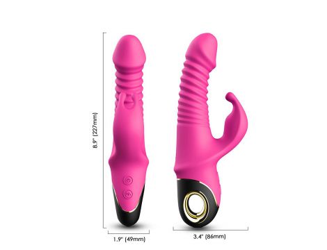 Wibrator króliczek silikonowy Zing pulsacyjnoobrotowy różowy 20cm - 7