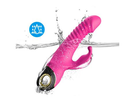 Wibrator króliczek silikonowy Zing pulsacyjnoobrotowy różowy 20cm - 5