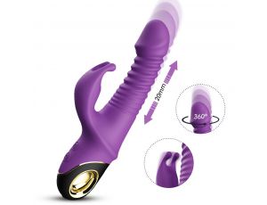 Wibrator króliczek silikonowy pulsacyjnoobrotowy Zing fioletowy 20cm