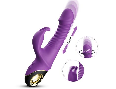 Wibrator króliczek silikonowy pulsacyjnoobrotowy Zing fioletowy 20cm