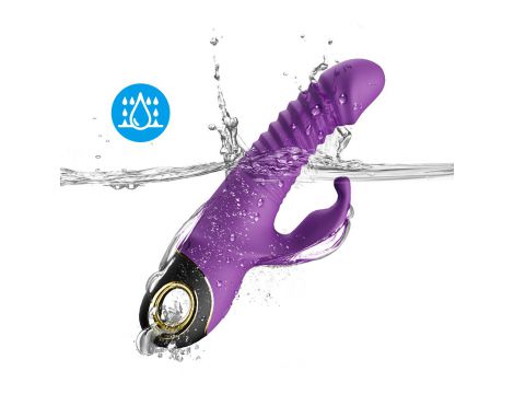 Wibrator króliczek silikonowy pulsacyjnoobrotowy Zing fioletowy 20cm - 5