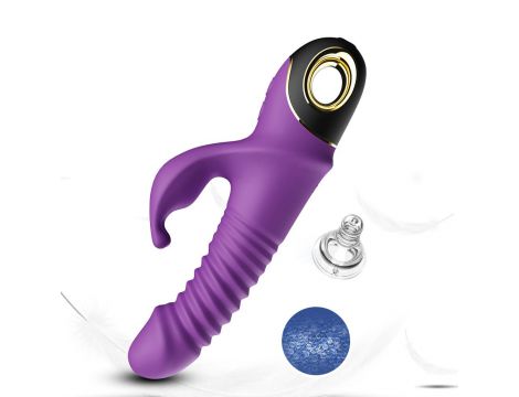 Wibrator króliczek silikonowy pulsacyjnoobrotowy Zing fioletowy 20cm - 9