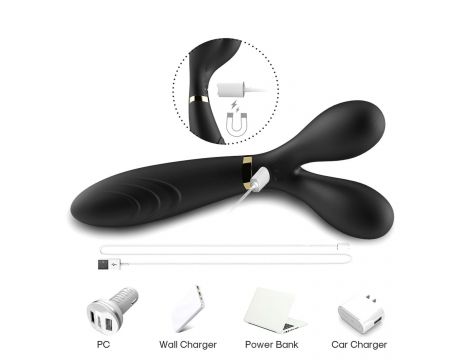 Wibrator Y Wand B Series Joy czarny silikonowy USB wodoodporny - 8