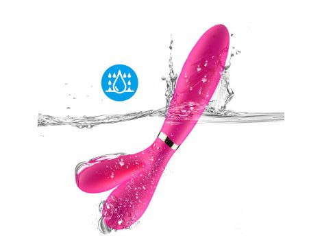 Wibrator dwuramienny Y Wand B Series Joy silikonowy różowy USB 19 cm - 5