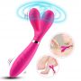 Wibrator dwuramienny Y Wand B Series Joy silikonowy różowy USB 19 cm - 3