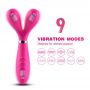 Wibrator dwuramienny Y Wand B Series Joy silikonowy różowy USB 19 cm - 4