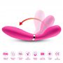 Wibrator dwuramienny Y Wand B Series Joy silikonowy różowy USB 19 cm - 11