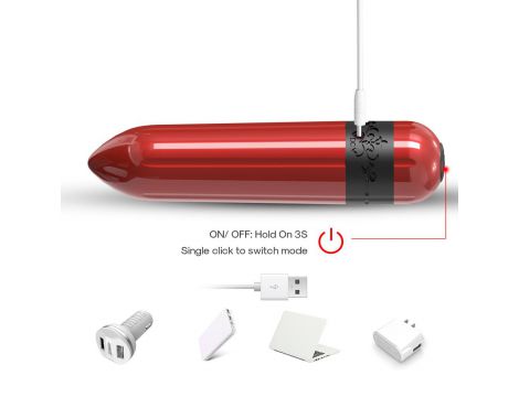 Wibrator mini Rocket czerwony silikonowy USB wodoodporny - 4