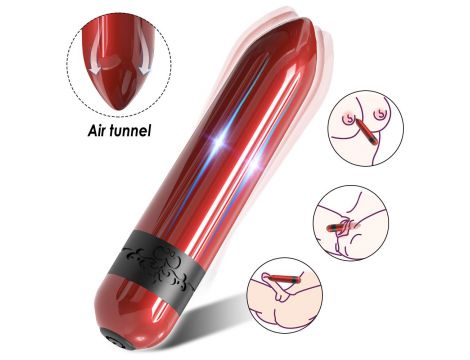 Wibrator mini Rocket czerwony silikonowy USB wodoodporny - 2