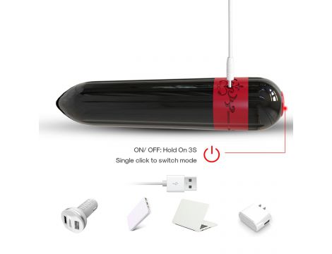Mini wibrator silikonowy Rocket B Series Joy czarny USB wodoodporny - 8