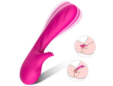Wibrator punktu G silikonowy B Series Joy różowy USB 18 cm - 4