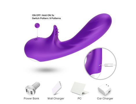 Wibrator punktu G Romance silikonowy B Series Joy fioletowy USB 18cm - 3