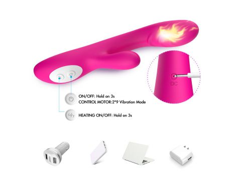 Wibrator punktu G Spark z ogrzewaniem Joy różowy silikonowy USB - 6