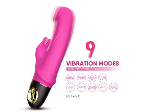 Wibrator króliczek silikonowy B-Series Joy Meteor różowy USB 23 cm - 2
