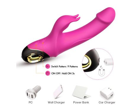 Wibrator króliczek silikonowy B-Series Joy Meteor różowy USB 23 cm - 14