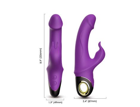 Wibrator króliczek silikonowy B Series Joy Meteor fioletowy USB wodoodporny - 14