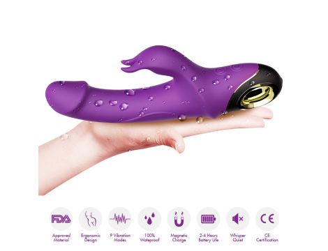 Wibrator króliczek silikonowy B Series Joy Meteor fioletowy USB wodoodporny - 4