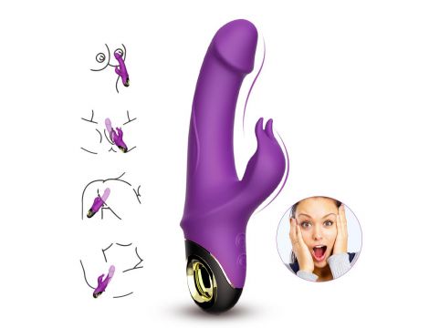 Wibrator króliczek silikonowy B Series Joy Meteor fioletowy USB wodoodporny - 3