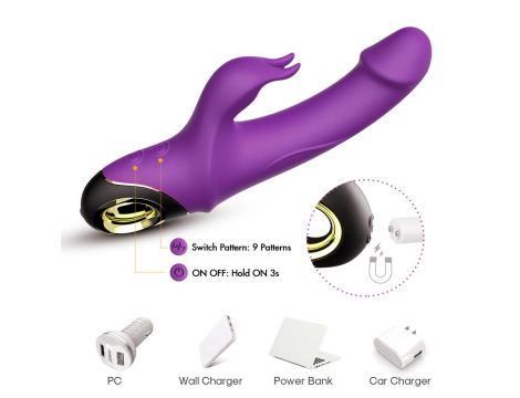 Wibrator króliczek silikonowy B Series Joy Meteor fioletowy USB wodoodporny - 5