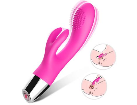 Wibrator króliczek silikonowy B-Series Joy różowy USB 20 cm - 2