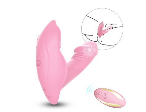 Wibrator punktu G Whistle silikonowy jasny różowy USB z pilotem - 3
