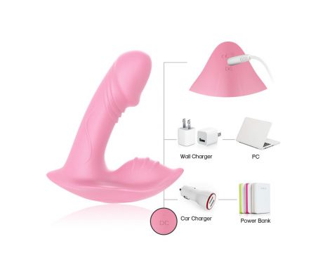 Wibrator punktu G Whistle silikonowy jasny różowy USB z pilotem - 9